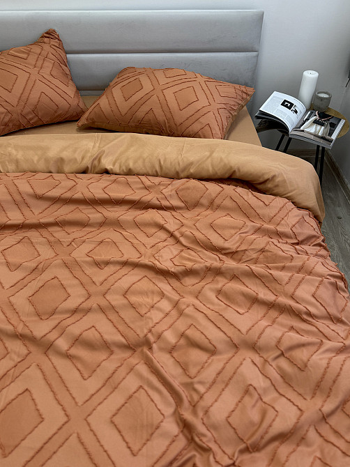 Ecotton Комплект постільної білизни Ecotton Jaquard двоспальний 180х215 см помаранчевий Orange Киев - изображение 1