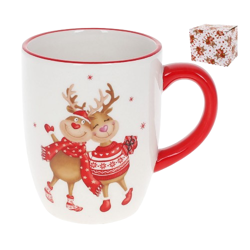 Чашка 350мл керамічна з об'ємним малюнком Новогодние Олени BONA DI Житомир - изображение 1