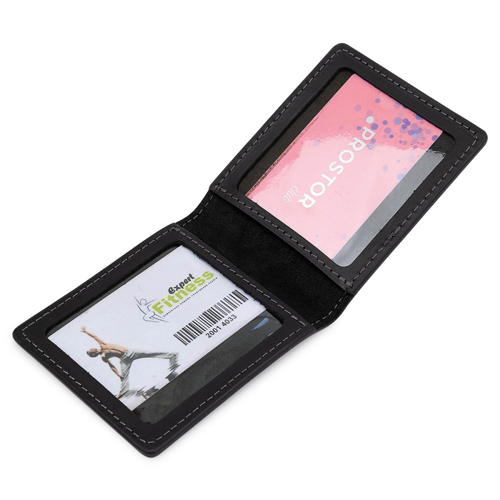 Шкіряна матова обкладинка для посвідчення GRANDE PELLE 11525 Чорний Київ - фото 3