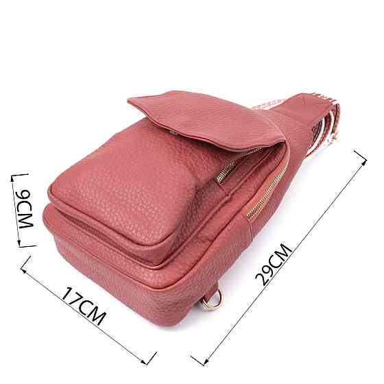 Стильна жіноча сумка з однією лямкою через плече з великозернистої екошкіри Vintage 22762 Бордовий Київ