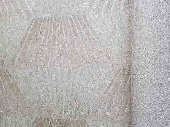 Шпалери метрові вінілові на флізелін AS creation Premium фігури ромби золотисті смуги на жовто-коричневому 3д Київ