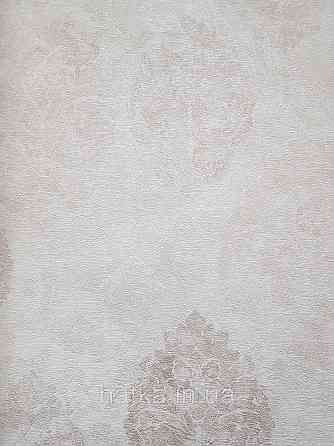 Шпалери вінілові на флізеліні гарячого тиснення DU&KA 1.06х10 вензель основа під штукатурку сірі коричневі Київ