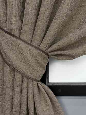 Комплект коротких штор VR-Textil Лен ELEMENTA № 1864шСеро-коричневый 140х170см 2 шт (35-0441) Киев