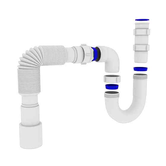 Сифон OPTIMUM 1 1/2″*40 для умыв. и мойки без выпуска прямоточный с гофротрубой 40*40/50 OPTI 10043 Киев