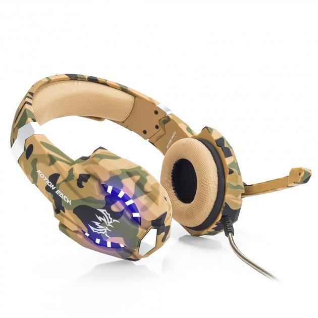 Геймерские проводные наушники Kotion Each G9600 с подсветкой (Камуфляж) Винница - изображение 3