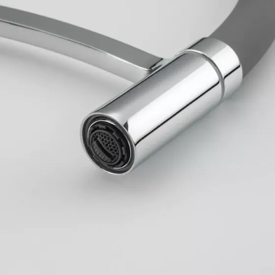 Змішувач для кухні з гнучким виливом Frap F4552 сірий/хром Київ