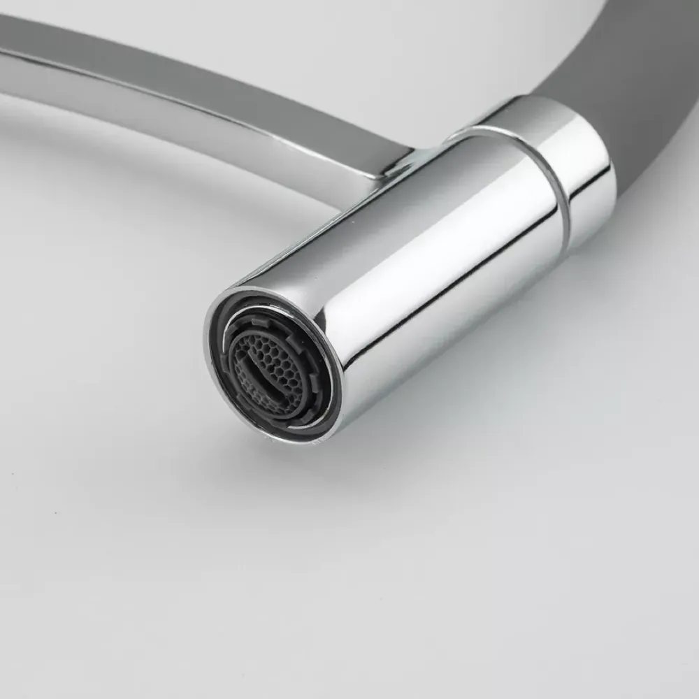 Змішувач для кухні з гнучким виливом Frap F4552 сірий/хром Київ - фото 4