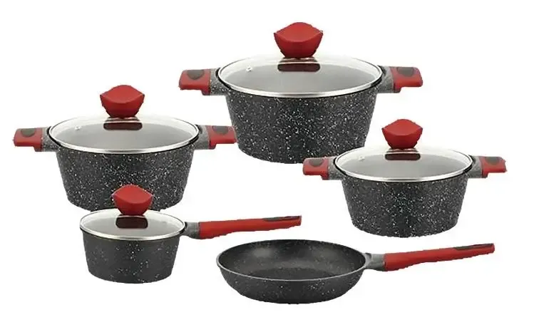 Набор кастрюль BN-338 9 предметов, ковшик 1,4 л; 2,4л; 4л; 6,3л; сковорода 24см Коломия - фото 3