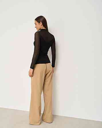 Жіноча кофточка з прозорими рукавами та декольте - Ozkan 26824 XL Київ