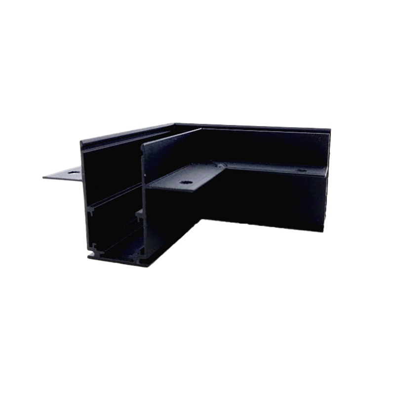 Кут трекової магнітної рейки врізний горизонтальний чорний Дніпро - фото 3