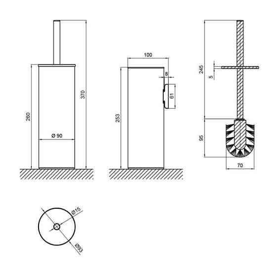 Ёршик универсальный Qtap Liberty QTLIBCRM1150 Chrome Киев