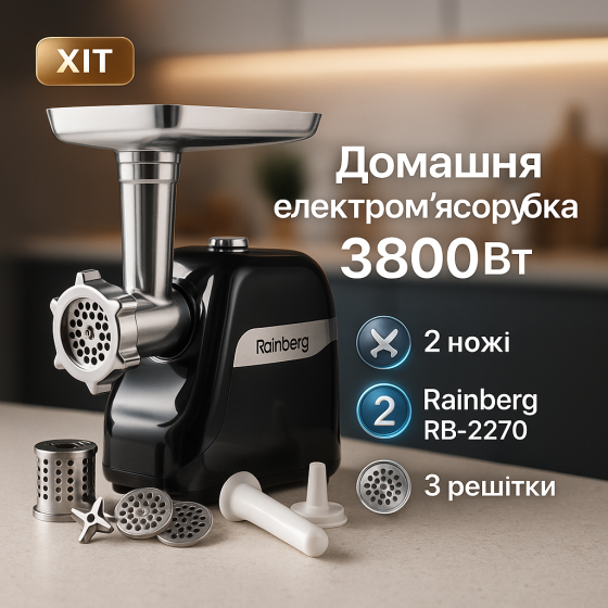 Электромясорубка 5 насадок, Мясорубка для жилистого мяса, Мясорубка професиональна HT-33 Львов