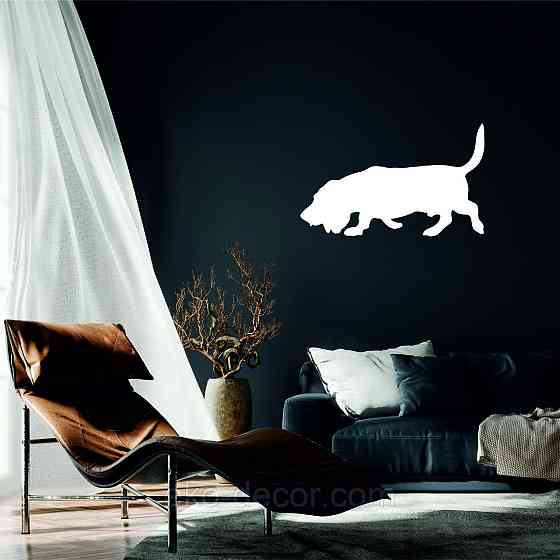 Декоративное настенное Панно «Бигль», Декор на стену 90*55 см, Белый Киев