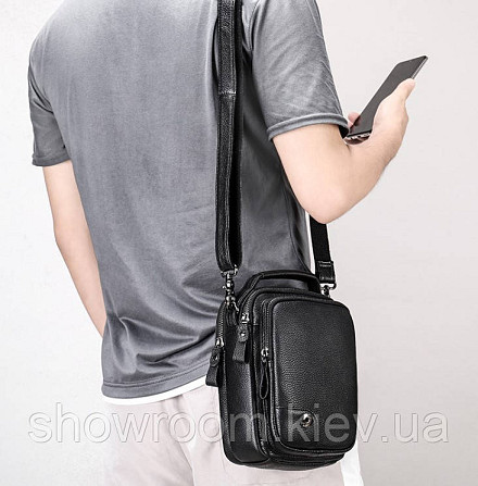 Удобная кожаная сумка через плечо Leather Collection (5044) Киев - изображение 6