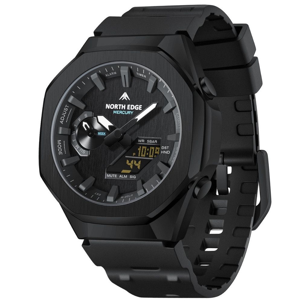 Часы мужские водостойкие тактические North Edge Mercury Черный Киев - изображение 11