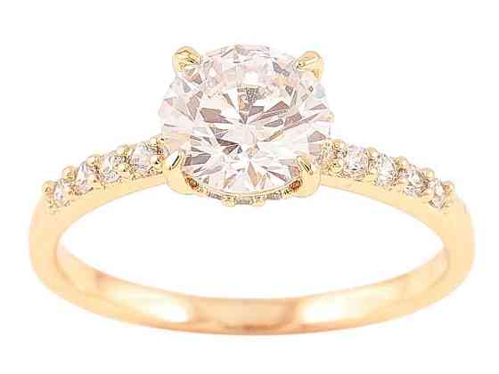 Каблучка Позолота 18K «Доріжка цирконію з фіанітом, ø 8мм» (258666) р.18.5 ТМ XUPING Київ