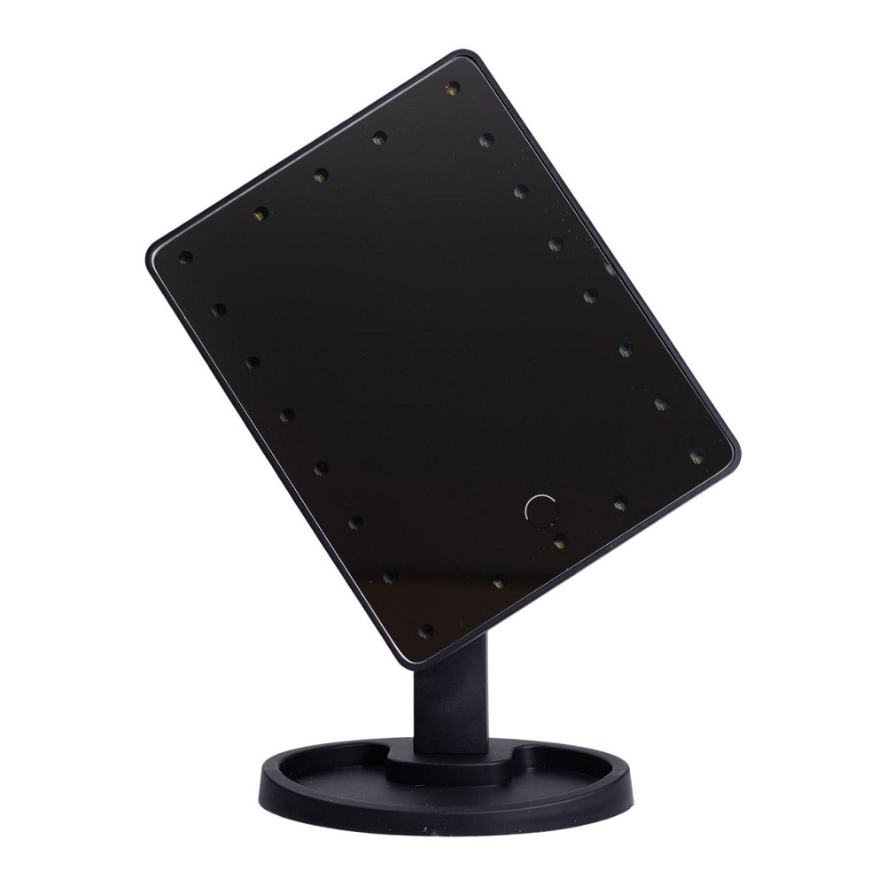 Настільне дзеркало з підсвічуванням 22 LED для макіяжу 21х16 см прямокутне на ніжці USB Чорне HP-10-4AB Коломыя - изображение 3