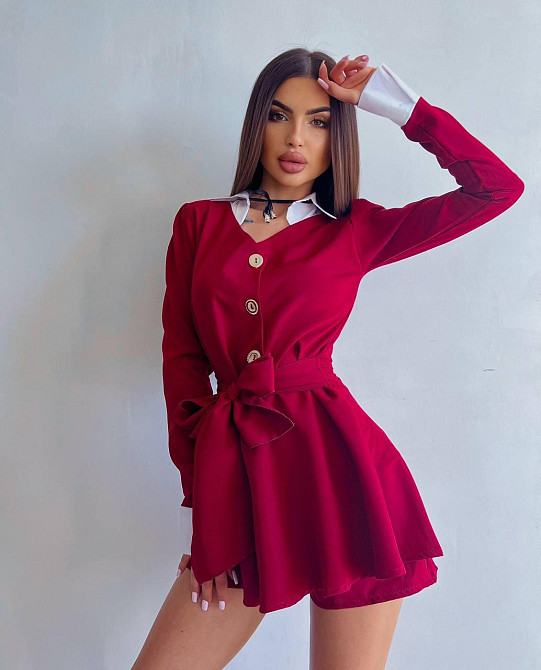 Женское стильное обаятельное платье-комбез костюмка 46/48 Одесса - изображение 6