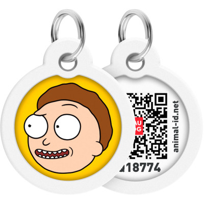 Адресник для тварин WAUDOG Smart ID з QR паспортом "Рік і Морті 2", коло 25 мм (225-0281) Вінниця - фото 1