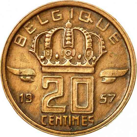 Бельгія 20 сантимів, 1953-1963 Напис на французькому — 'BELGIQUE' Полтава