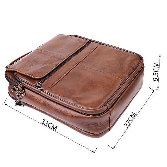 Сумка для чоловіків з ручкою для перенесення в руці з натуральної шкіри Vintage 23028 Коричневый Київ