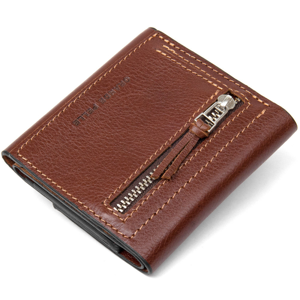 Оригинальное портмоне для мужчин Коричневый (GRANDE PELLE) Киев - изображение 12