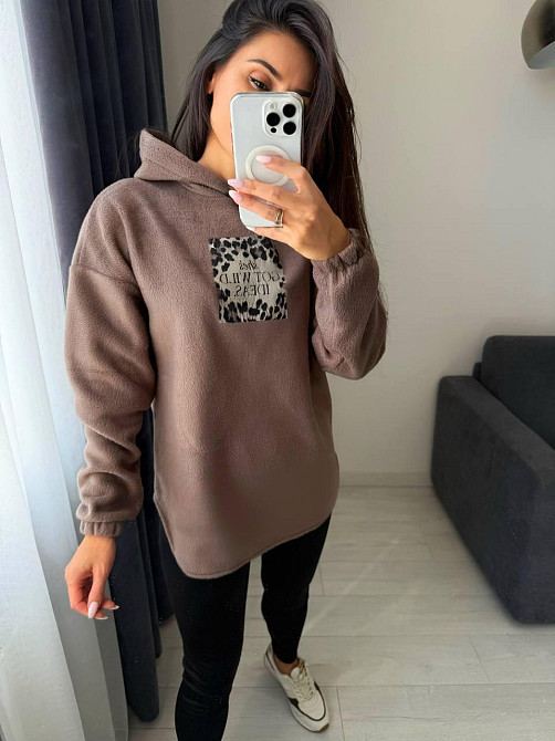 Женский теплый костюм двойка: кофта и лосины двусторонний Polar Флис + дайвинг на флисе Бежевый, 50/52 Одесса - изображение 6