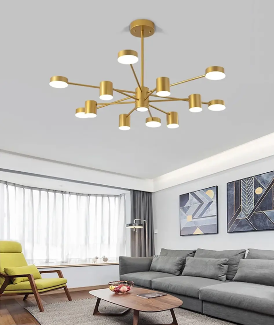 Светодиодная люстра Меркурий 8911 (Золотая) на 6+6 плафонов Винница - изображение 2