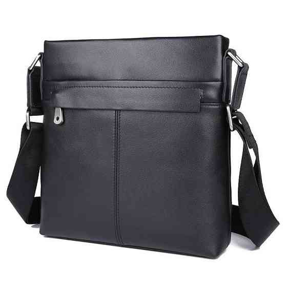 Сумка мужская в гладкой коже Черная (Vintage) Киев