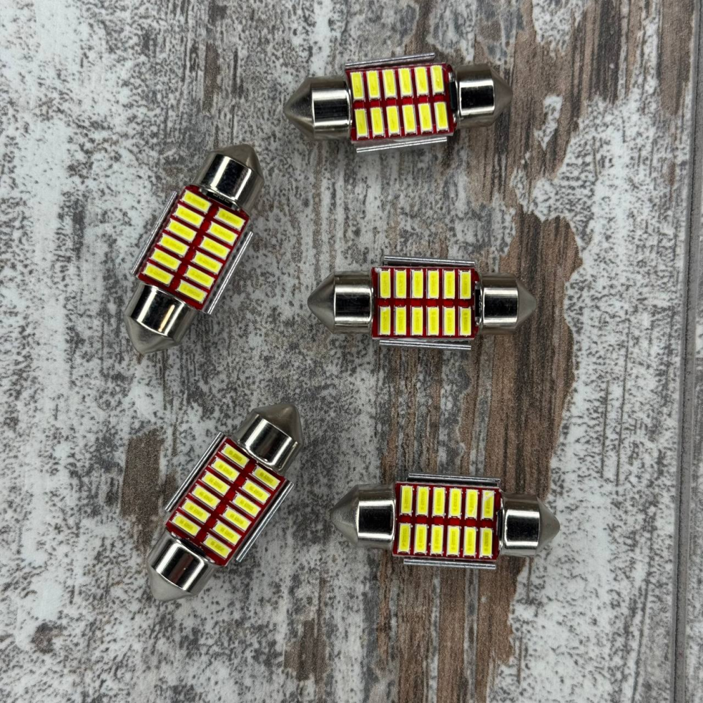 LED C5W C10W 31мм лампа 10 SMD 4014 з обманкою Canbus, біле світло, для авто Київ - фото 3