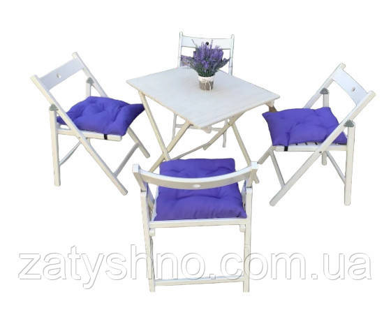 Дерев'яні букові меблі для вулиці білого кольору Київ - фото 1