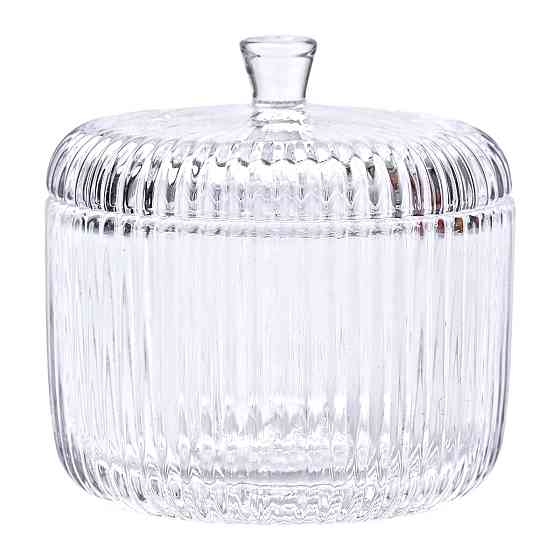 Цукерниця з кришкою Ø 9 см ваза цукерниця кругла скляна HP-4-99 Коломия
