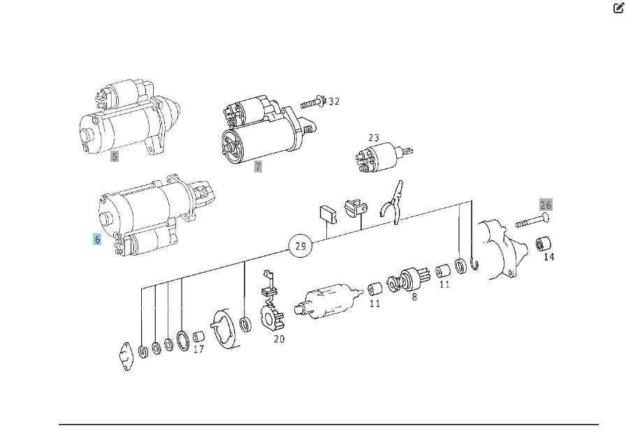 Mercedes-Benz  A0051512501 Стартер без бендексу для двигуна OM628 V8 4.0 cdi E-class W211 S-class short W220 G-class W463 ML W163 S-class long V220 Одесса - изображение 2
