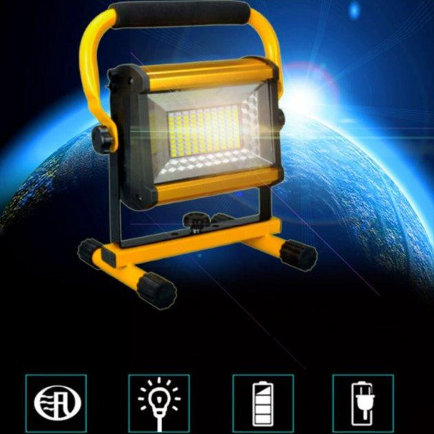 Фонарь прожектор LED W808 100W (SMD) + USB + 6x18650 (4 режима) Винница - изображение 11