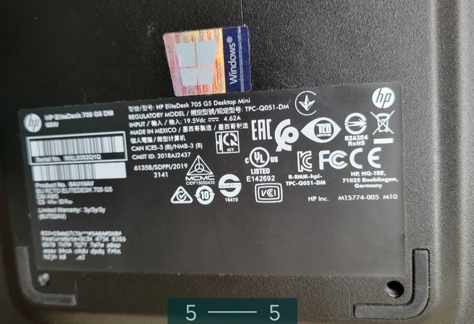 Компьютер: HP EliteDeck 705 G5 Ryzen 5 Pro 3400G 8Gb. Wi-Fi 5G2G 256 NVME. Киев - изображение 4