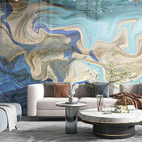 Самоклеящаяся виниловая плитка, набор 6 рулонов, голубая Киев