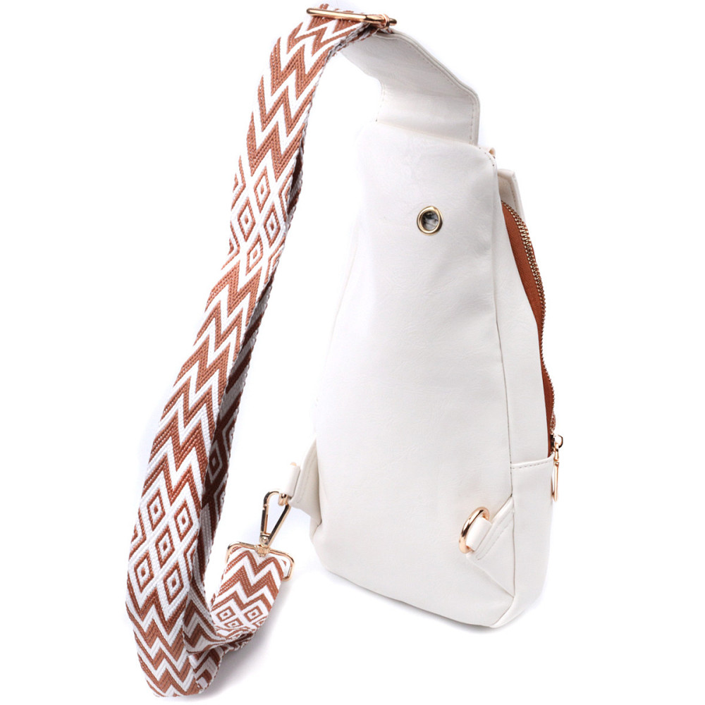 Зручна жіноча слінг сумка через плече з екошкіри Vintage 22752 Білий Київ - фото 2