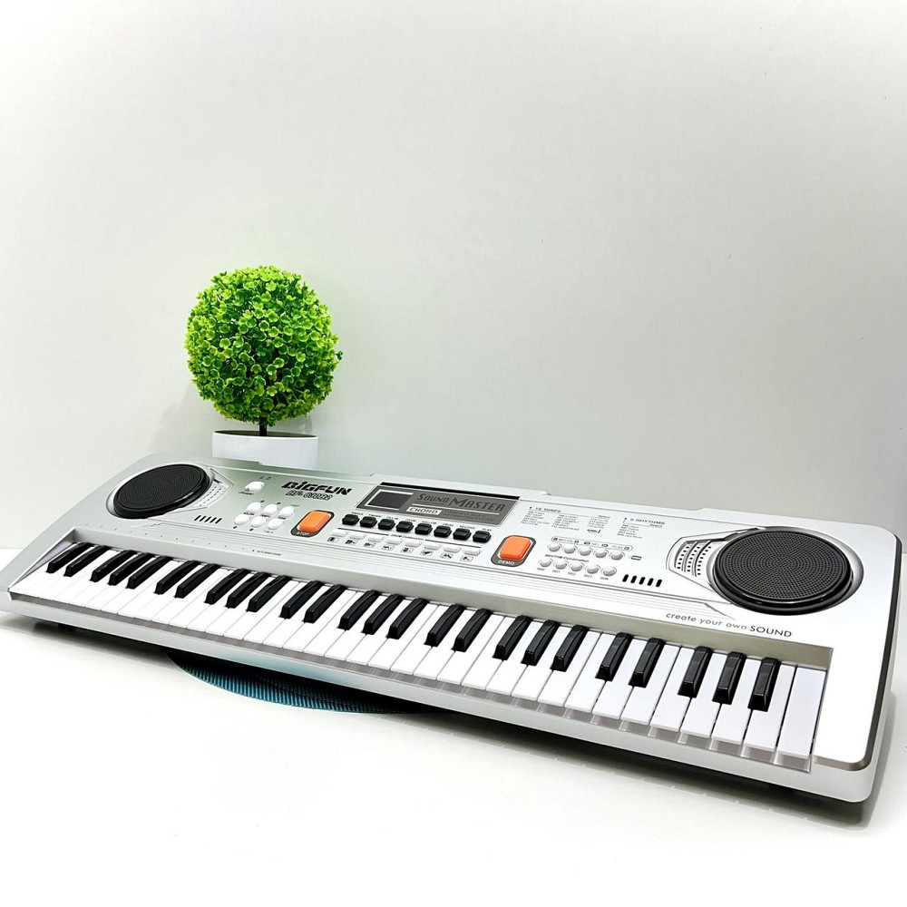 Синтезатор дитячий із мікрофоном 61 клавіша Сірий (BF-630B2) Чернигов - изображение 2