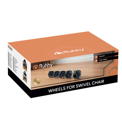 Комплект бесшумных колес для офисного кресла 5 шт 11×22 мм Ruhhy (26294) Нововолынск - изображение 5