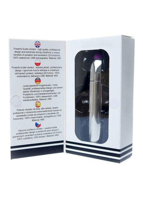 Міні-вібратор - Rechargeable Powerful Bullet Vibrator Silver Sex Aura Київ - фото 5