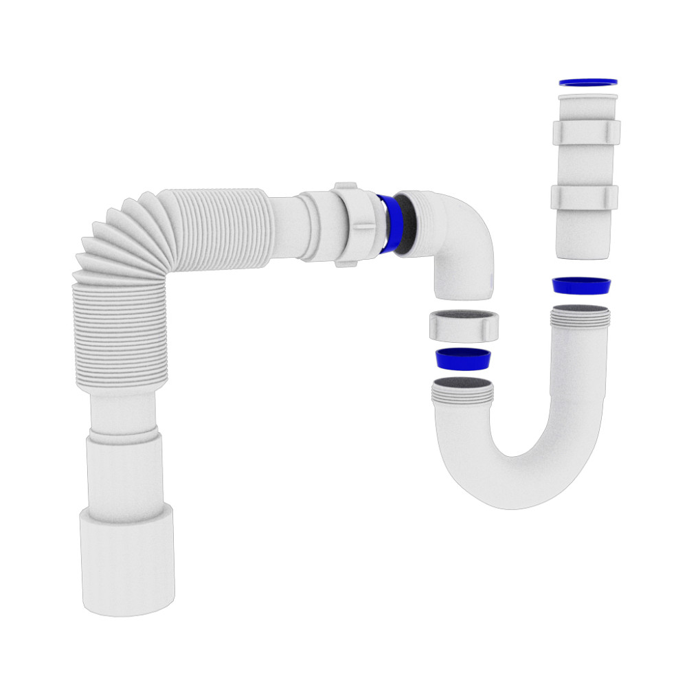 Сифон OPTIMUM 1 1/2″*40 для умив. та мийки без випуску прямоточний з гофротрубою 40*40/50 OPTI 10043 Тернопіль - фото 2