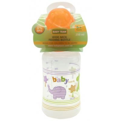 Пляшечка для годування Baby Team з широким горлом 6+, 250 мл (1002_оранжевый) Вінниця - фото 2