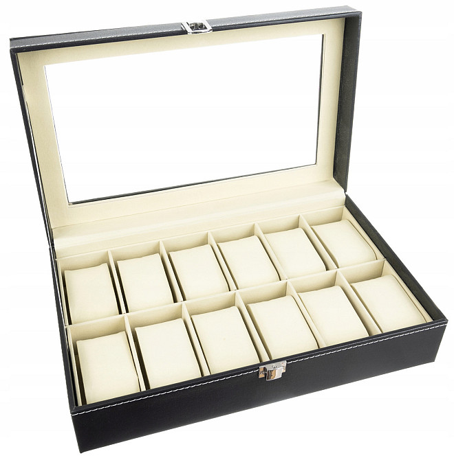 Шкатулка - органайзер для зберігання годинників 12 відділень Soulima (12534) Нововолинськ - фото 2