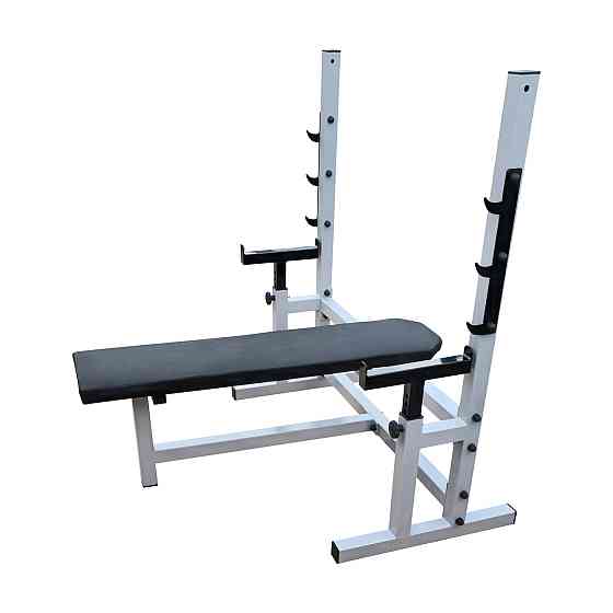 Лавка горизонтальна професійна для жиму зі страховкою 50 на 50 мм Київ