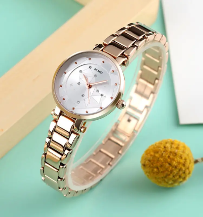 Годинники жіночі наручні Skmei 1411 Зіркове сяйво (Рожеве золото) Вінниця