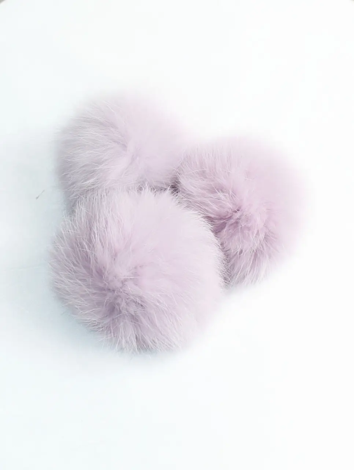 Помпоны из натурального меха кролика на нитке 6 -7 см Сиреневый Харьков - изображение 1