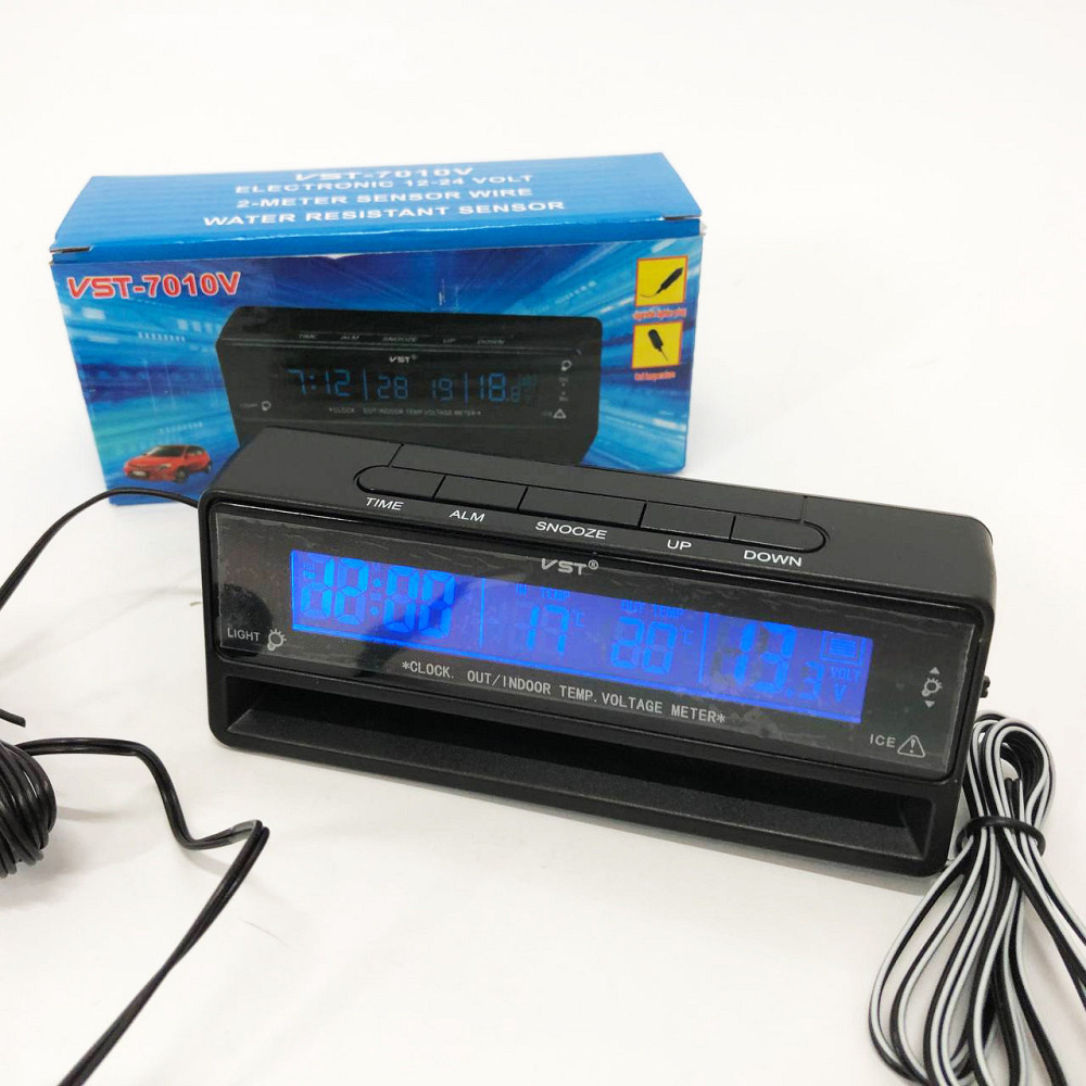 Автомобільний годинник з термометром та PJ-137 вольтметром VST-7010V Київ - фото 8