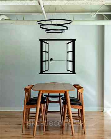 Декоративное настенное Панно «Птицы в окне» Декор на стену 90*85 см, Черный Киев