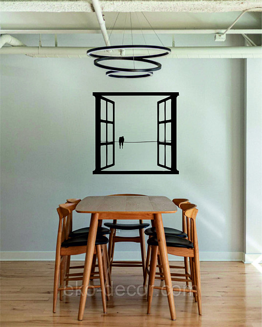 Декоративное настенное Панно «Птицы в окне» Декор на стену 90*85 см, Черный Киев - изображение 4