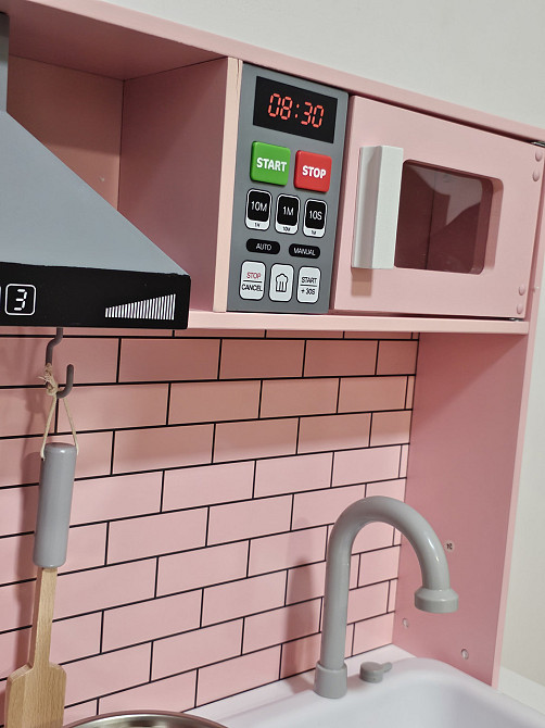 Дитяча дерев'яна ігрова кухня AVKO Модена Pink звукові та світлові ефекти Київ - фото 10